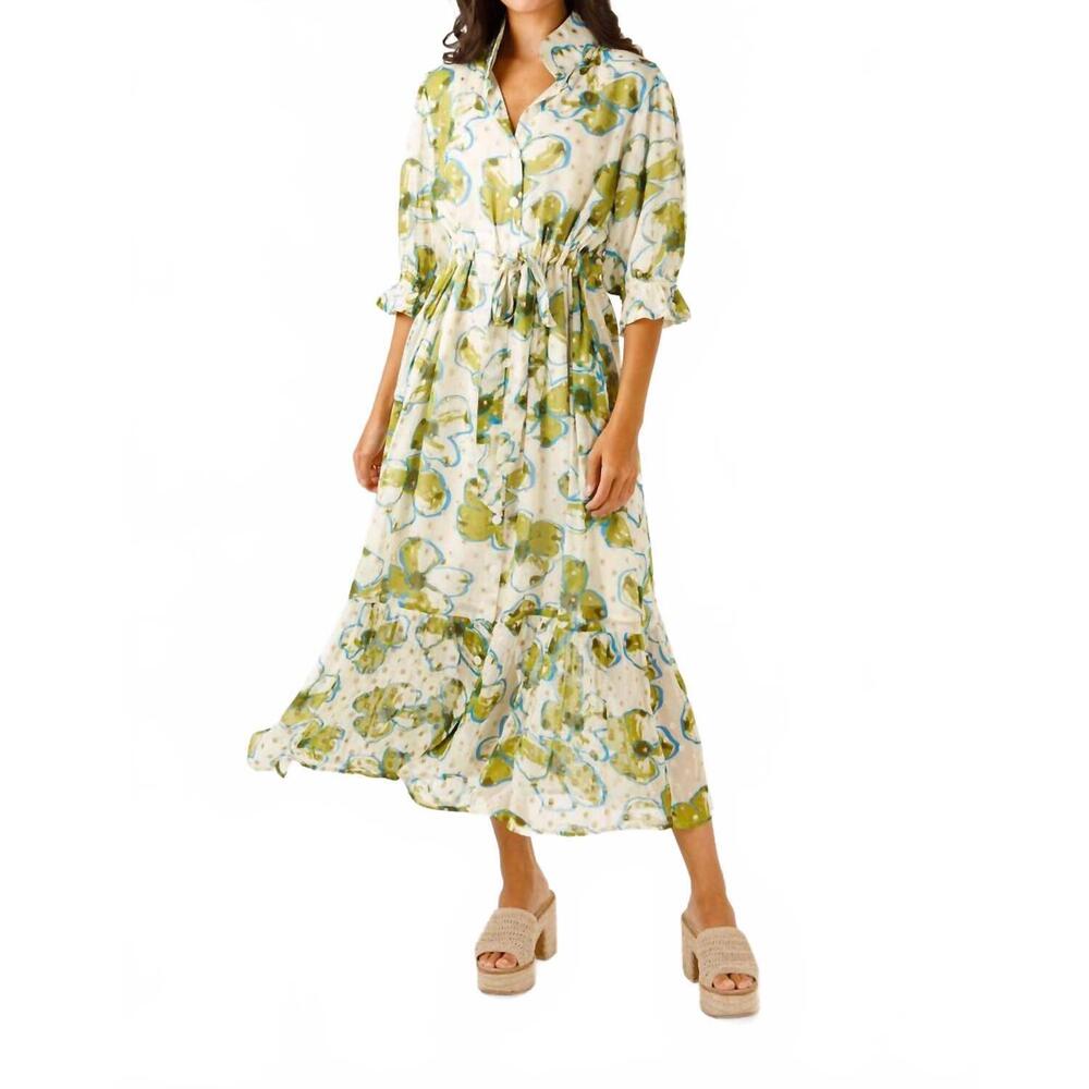 NEW HOLLY SHAE DESIGN catherine grace midi dress in dainty dogwood lurex